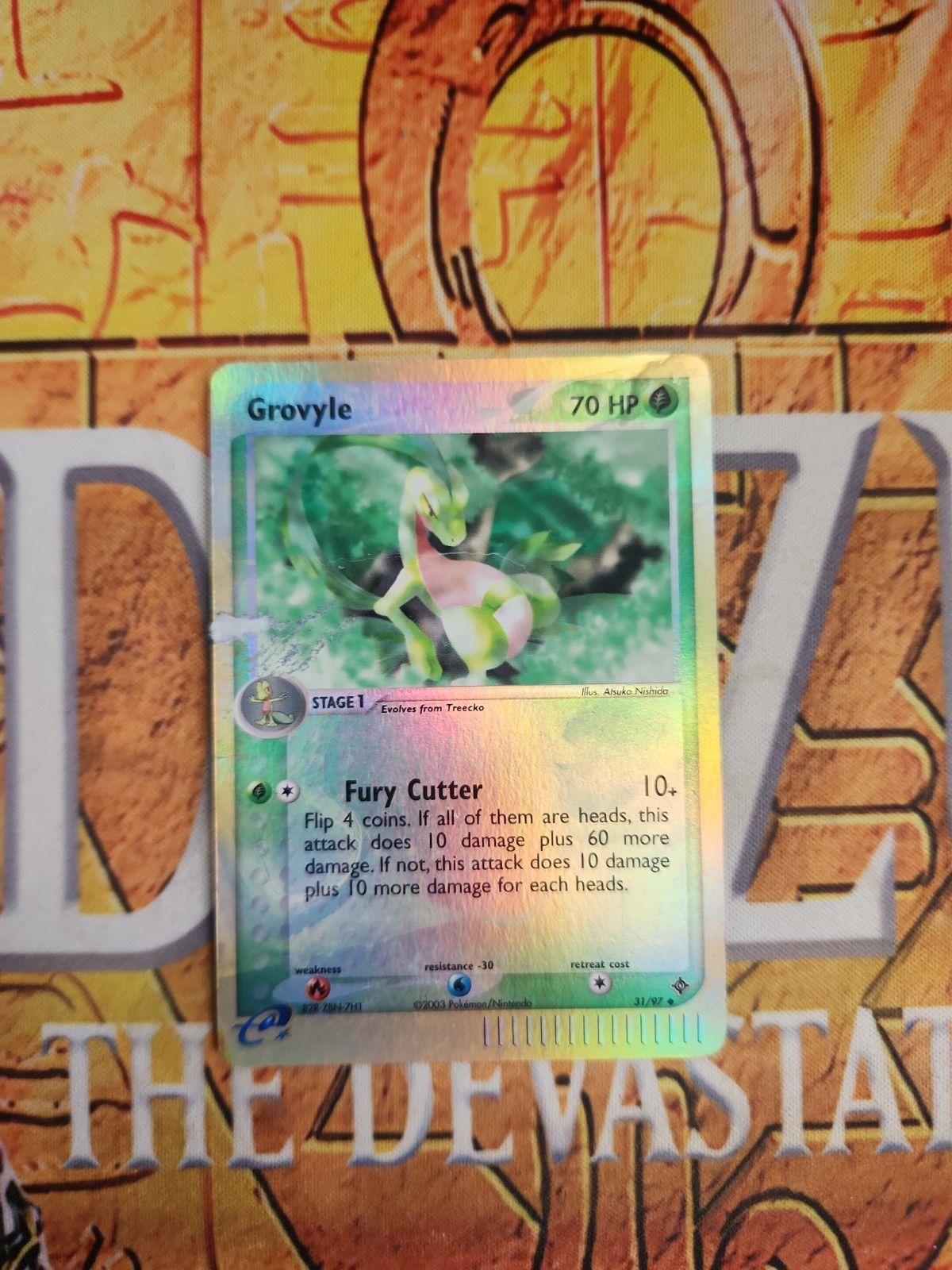 Grovyle 31/97 Dragon Reverse Holo Damaged HP Condition Pokemon Card 