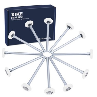 XiKe 12 Pack White 2'' Nylon Garage Door Roller 7'' Stem, Quiet/Durable and Hig...