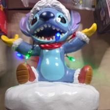 NEW Disney Lilo & Stitch Christmas Statue Holiday Decor Figurine (Lights Up) 10"