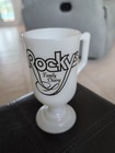 Vintage Milk Glass Coffee Pedestal Mug Rocky's Family Dining  — photo 1