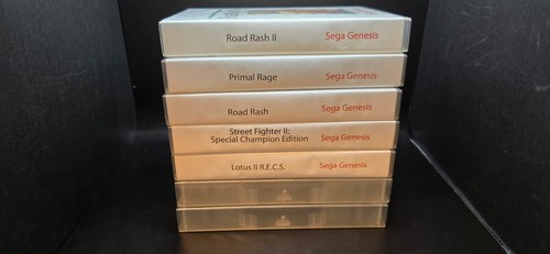 Blank clear Sega Gensis Game Cases set of 7 NO GAMES