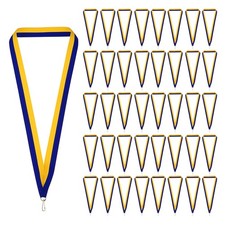 100 Pcs Award Neck Ribbons with Snap Clips Medal Lanyards Blue/Yellow