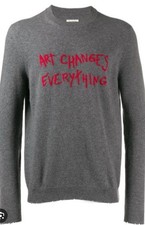 188 ZADIG VOLTAIRE Art Changes Everything Slim Jumper Sweater Gray Cashmere M