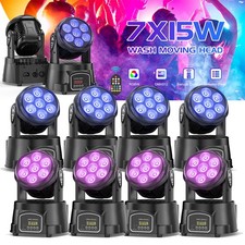 Éclairage de Scène LED 8 Pièces 7x15W RGBW Beam Wash DJ DMX512 Lumière de Fête