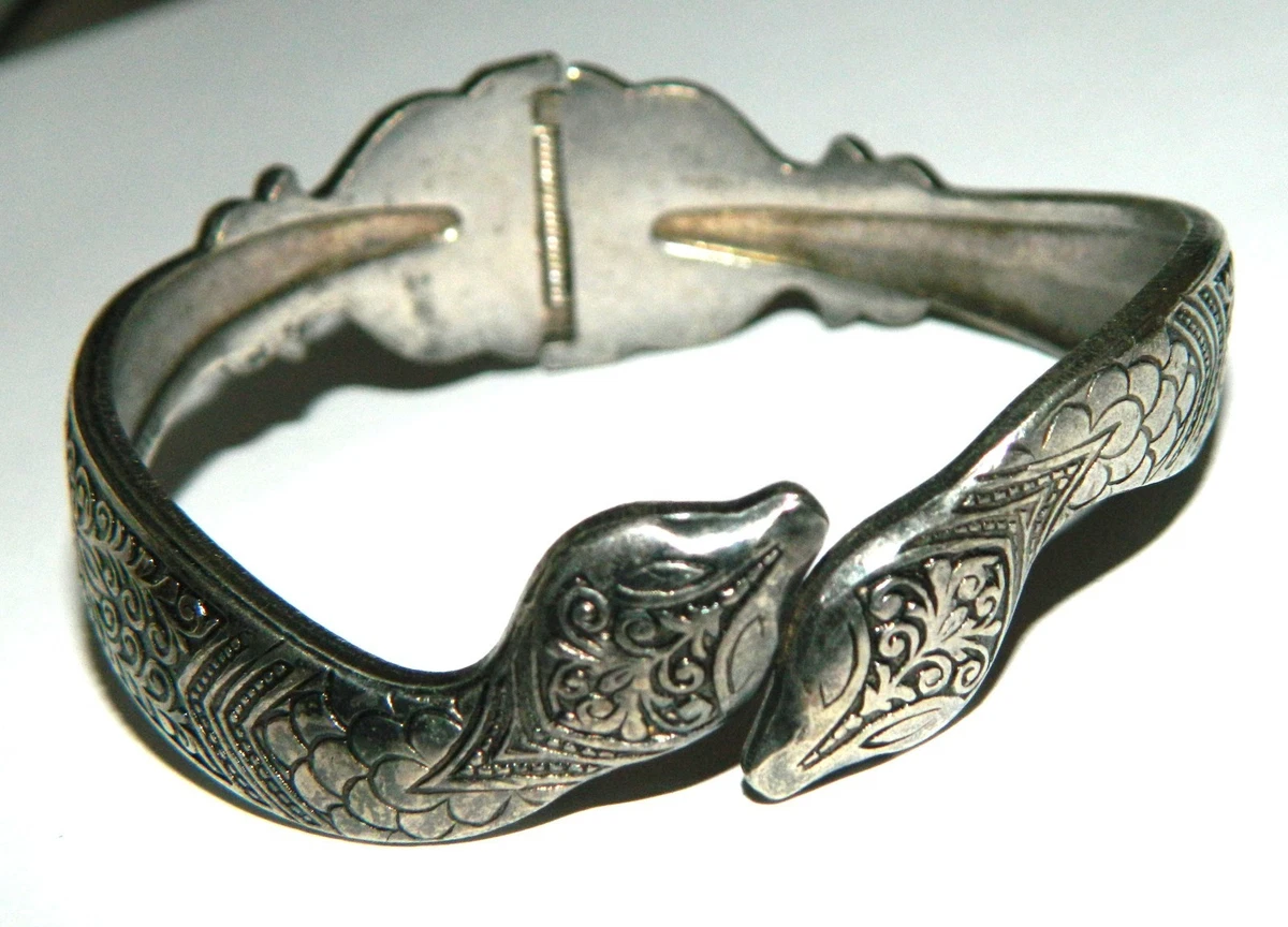 Bracelet Fantaisie Vintage – Métal Argenté – Bijou Rétro Occasion