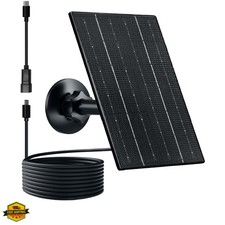 Solar Panel for Security Camera, 4W Solar Charger with Micro USB/USB-C Plug w...