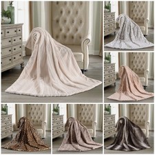 Member's Mark, 60" x 70" Oversized Faux Fur Throw Soft Blanket Choose Pattern 