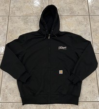 Carhartt Hoodie Mens Large Black Rain Defender Fleece Full Zip Loose Fit 100614