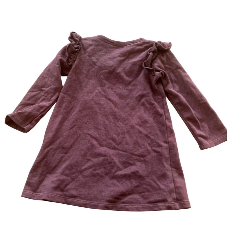 H&M Kids платье Baby Girl 2T длинным рукавом оборкой шеи сливы - Изображение 3 из 3