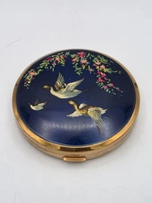 Vtg English Melissa Powder Compact w/ Mirror, Screen, & Puff - No Powder