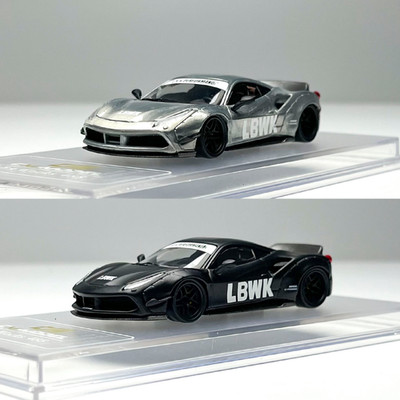 CM Model 1/64 Scale LBWK Liberty Walk 488 Widebody Racing Sports Alloy Model Car