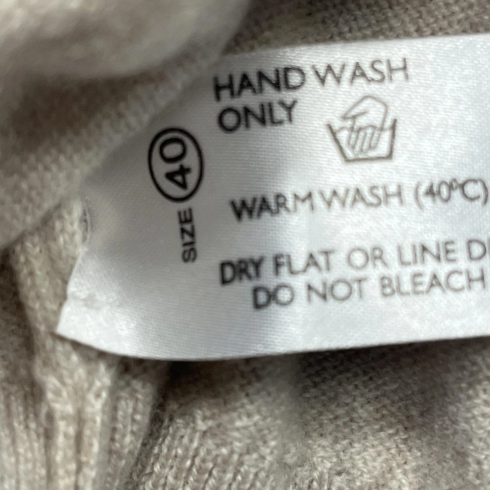 Suéter Peter Scott Para Hombre 40 Beige Cuello en V 100% Cachemira Hecho en Escocia Nike Foto 4 de 4