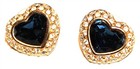 Fabulous flawless Joan Rivers signed blue crystal heart Earrings Lot#46
