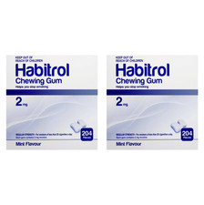 Habitrol Nicotine Gum 2mg Mint   408 Total Pieces 2 Boxes of 204 
