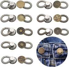 Pants and Collar Extender Set, Elastic Waistband Button Extenders for Men and 8