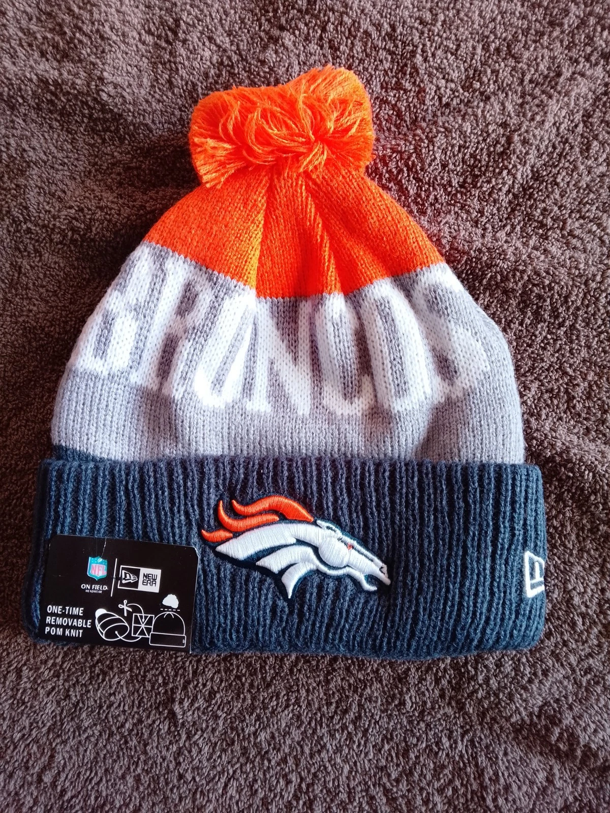 Denver Broncos NFL Bobble Hat Multicoloured. New With Tag Still On
