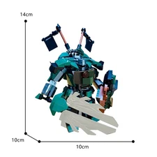 Hot Sale Green Mech Suit Robot Model with Shield and a Huge Sword 259