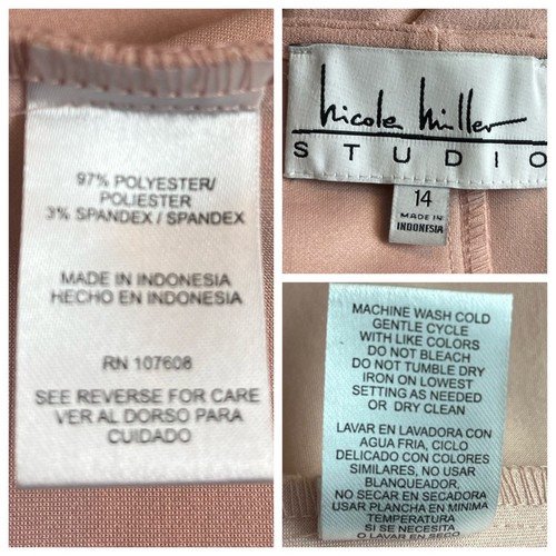 Nicole Miller Women's Blush Pink Ruffle Shoulder Sheath Dress New Size 14 Plus - Picture 12 of 13