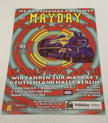 Mayday Rave Train 1994 Flyer Techno Rave