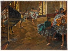 Early 20th Century Oil - In the Ballet Studio