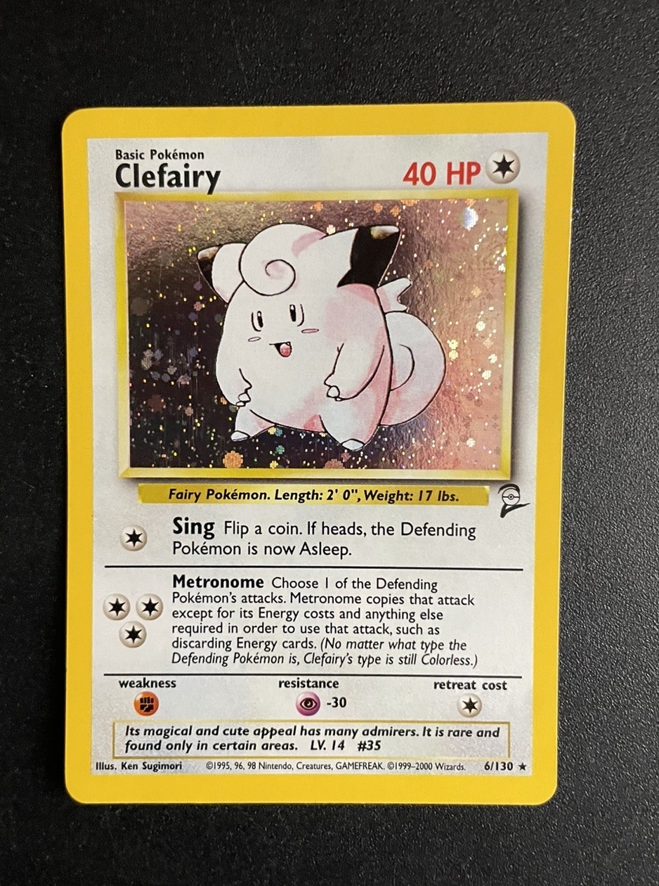 Clefairy | 6/130 | Base Set 2 | Holo | Pokemon Card | NM
