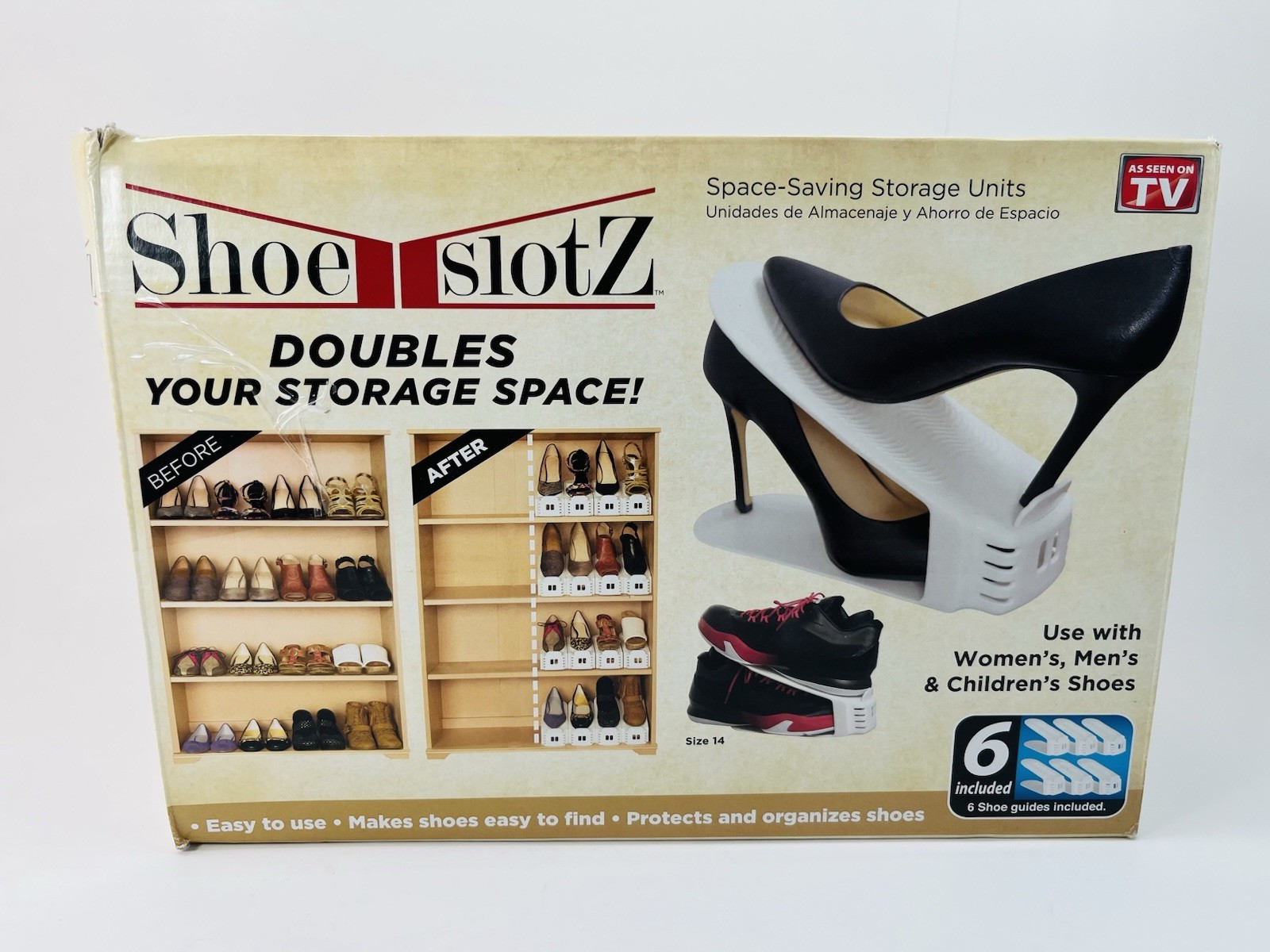 Shoe Slotz Space Saving Shoe Storage Units Organizer 6 Pack As Seen On TV NOB