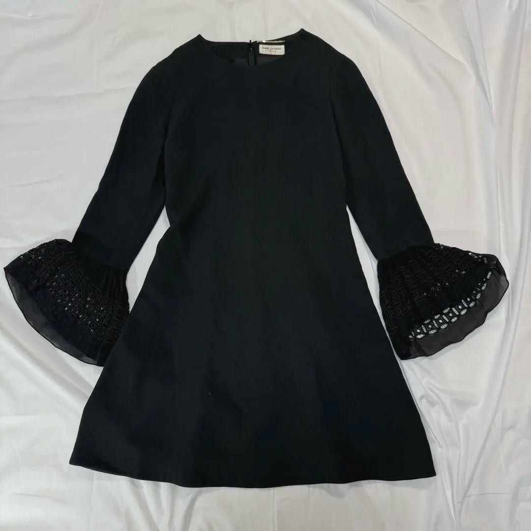 Abito Saint Laurent Paris manica lunga festa matrimonio taglia 87 cm