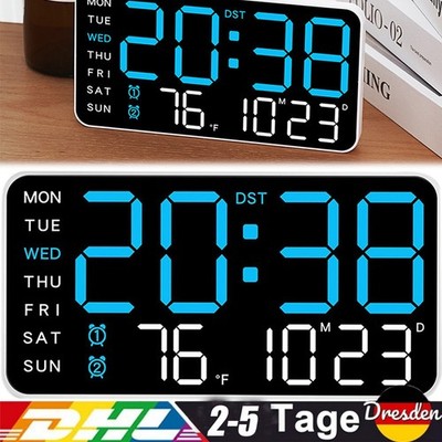Grosse LED Digital Wanduhr mit Datum Temperatur Alarm Clock für Zuhause Büro