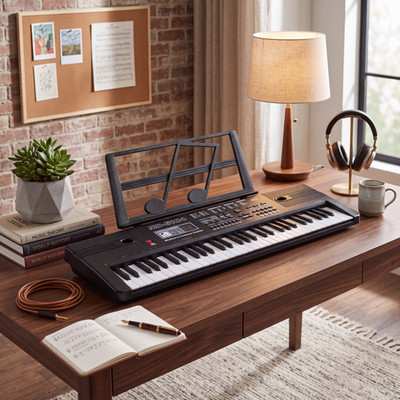 61 Key Electronic Piano, Built In Mono Speaker, Piano Ideal For Starters, Portab