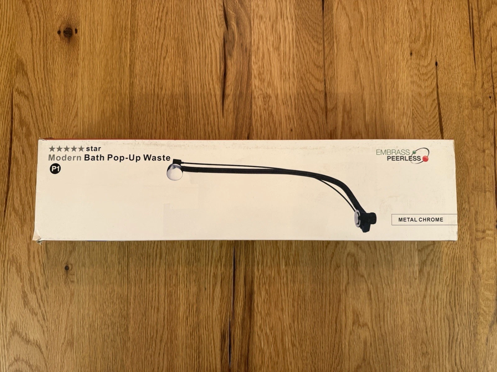 Embrass Peerless Bath Pop-Up Waste Metal Chrome 201991 1050mm - New Box Damaged