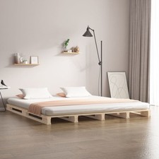 Pallet Bed without Mattress Double Solid Wood vidaXL