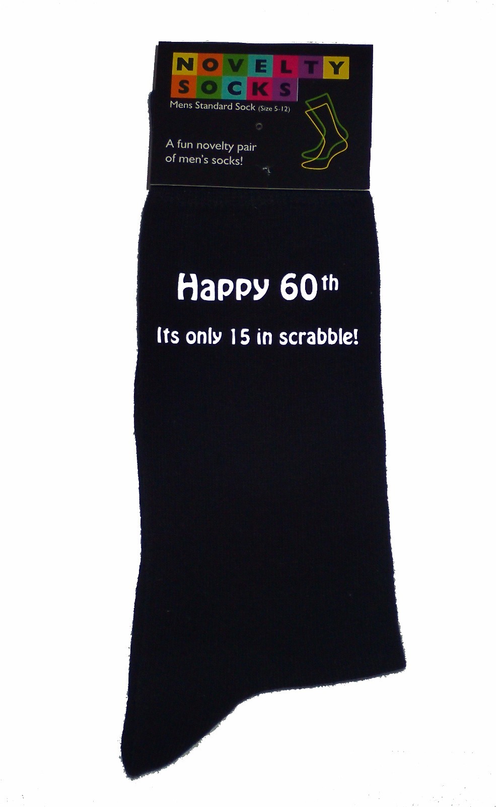 SAOLA Calze nere uomo Happy 60th its only 15 in stampa scarabeo regalo 60° compleanno