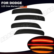 4PCS LED Side Marker Lights Front Rear For 2015-2023 Dodge Charger Smoked Lens
