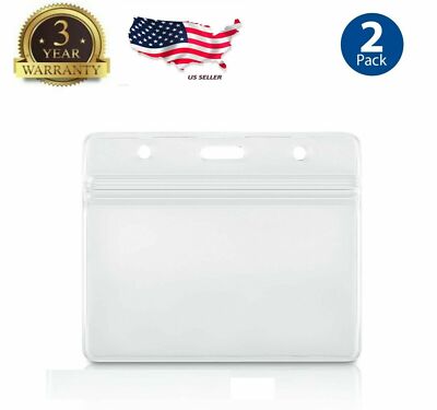 2 Pack Horizontal badge ID Card Holder WATERPROOF Credit Travel Disneyland pcs