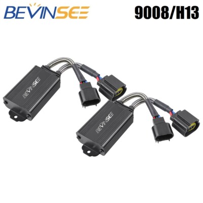 2x H13 9008 LED Lamp Canbus Decoder Car Headlight Anti Flicker Canceller Adapter