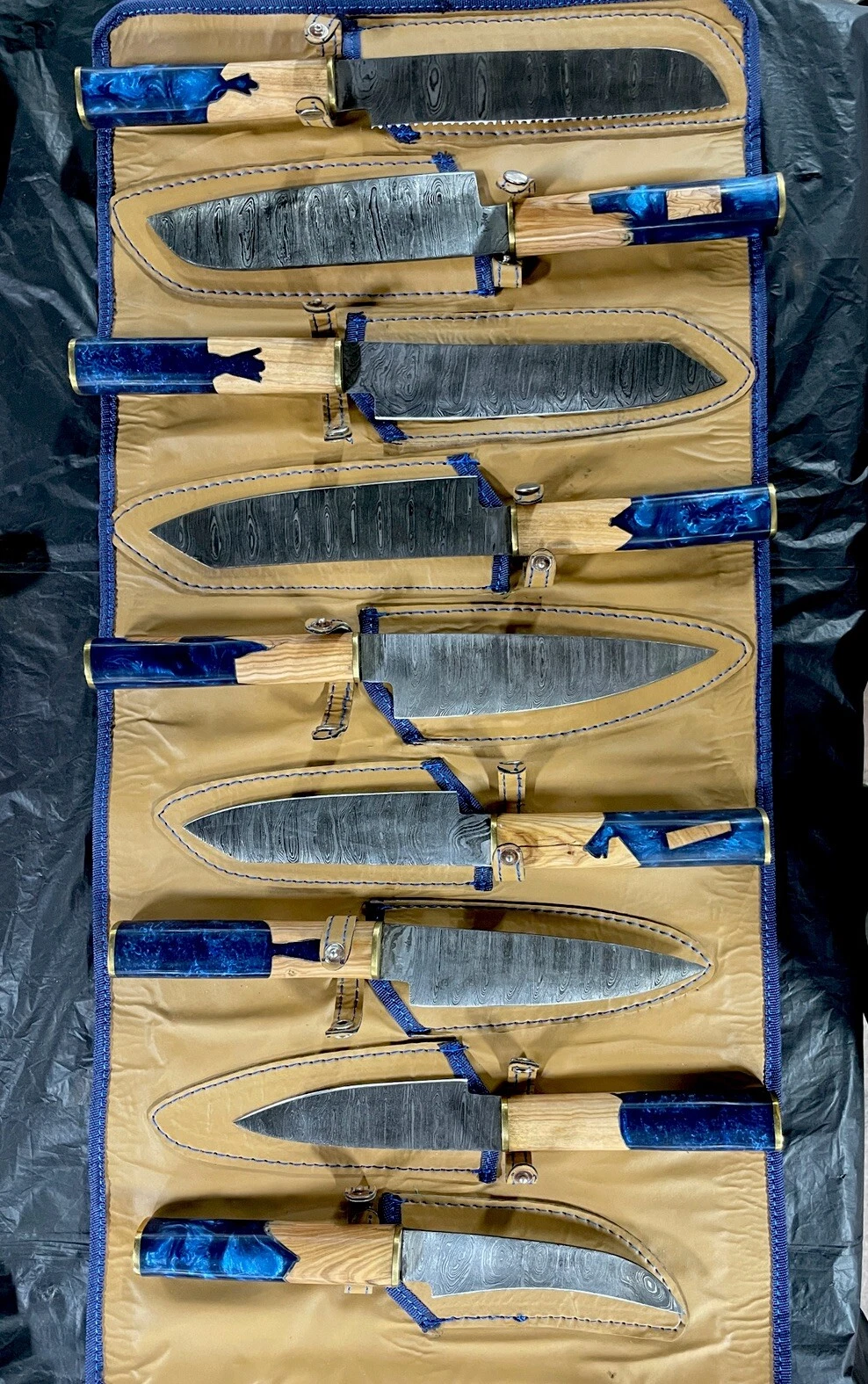 CUSTOM HANDMADE FORGED DAMASCUS STEEL CHEF KNIFE SET KITCHEN KNIVES SET WL-CH004
