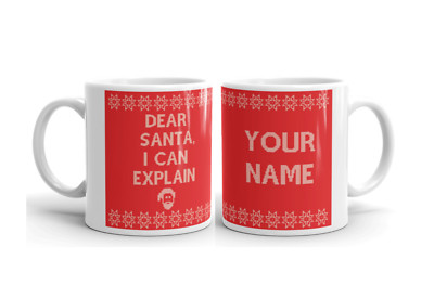 Personalisierte Weihnachtstasse Lieber Weihnachtsmann Ich kann erklären Name individuell Tee Kaffee Xmas