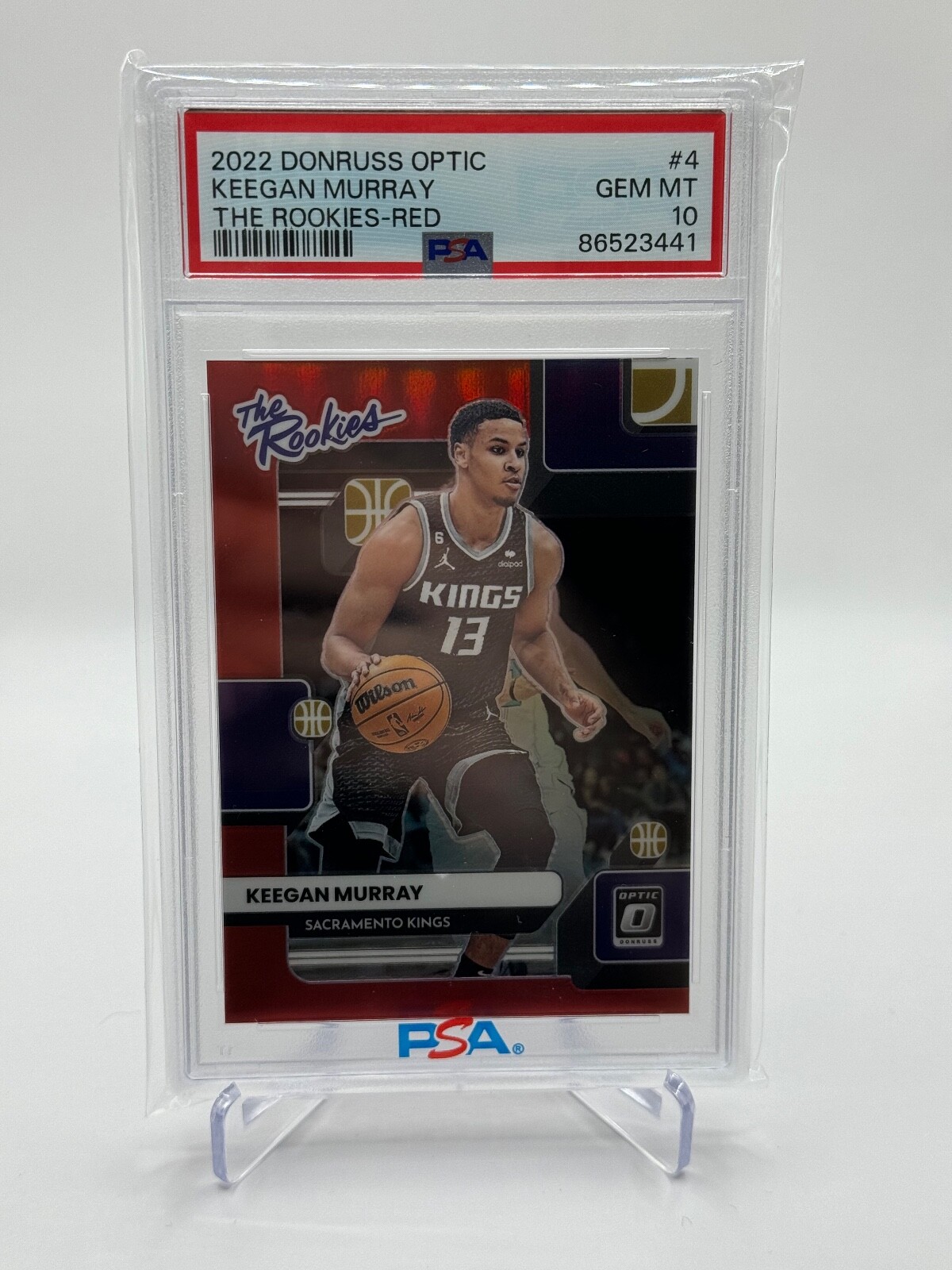 2022 Panini Donruss Optic #4 Keegan Murray The Rookies Red Prizm /99 PSA 10 RC