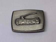 Wood Log Ax Logging BSA Boy ScoutsBadge Silver-Tone Lapel Pin (96)