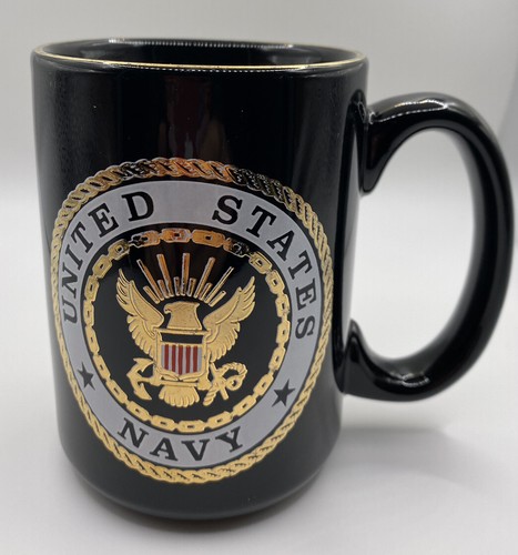 United States Navy Kaffeetasse geprägt mit 22 Karat Gold, 12 Unzen, 4,5 Zoll