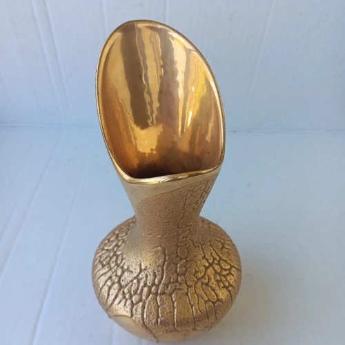 Vintage Haeger Aztec Gold Drip Vase USA