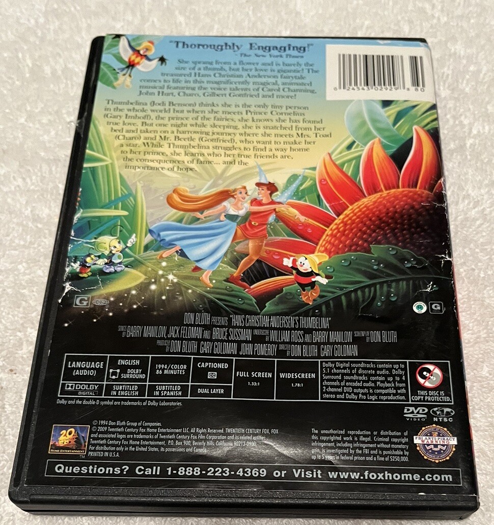 Hans Christian Andersen's Thumbelina - DVD - Preowned | eBay