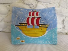Cushion Cover, Boat, Nautical, Pirate Ship, Cotton, Next Fabric, 12" x 11"