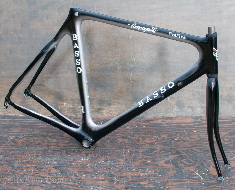 Vintage Basso Graftek Road Bike FRAME FORK Early Carbon Fiber Bicycle Campagnolo - Image 2 of 4