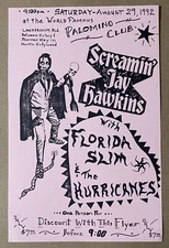 SCREAMING JAY HAWKINS Palomino Club NORTH HOLLYWOOD 1992 CONCERT FLYER Blues!