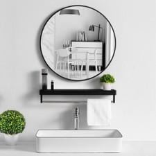 Large 40cm Porthole Metal Frame Round Wall Mounted Mirror Dressing Makeup Vanity