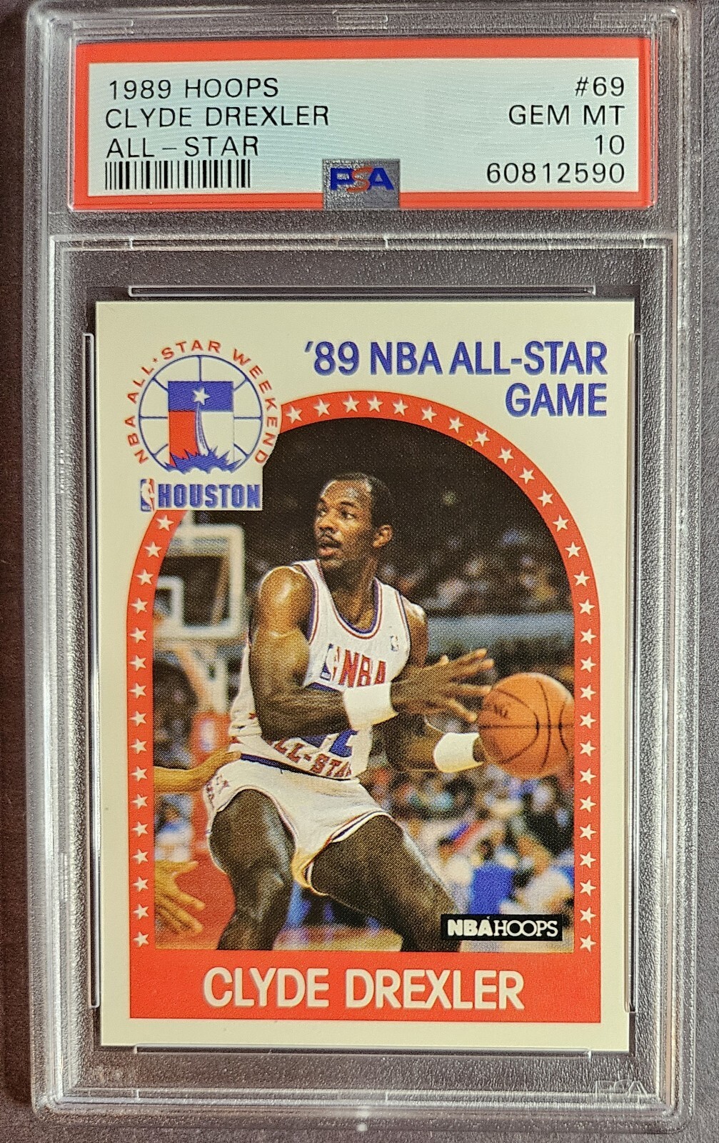 1989-90 NBA Hoops #69 Clyde Drexler All-Star PSA 10 Gem Mint Blazers HOF