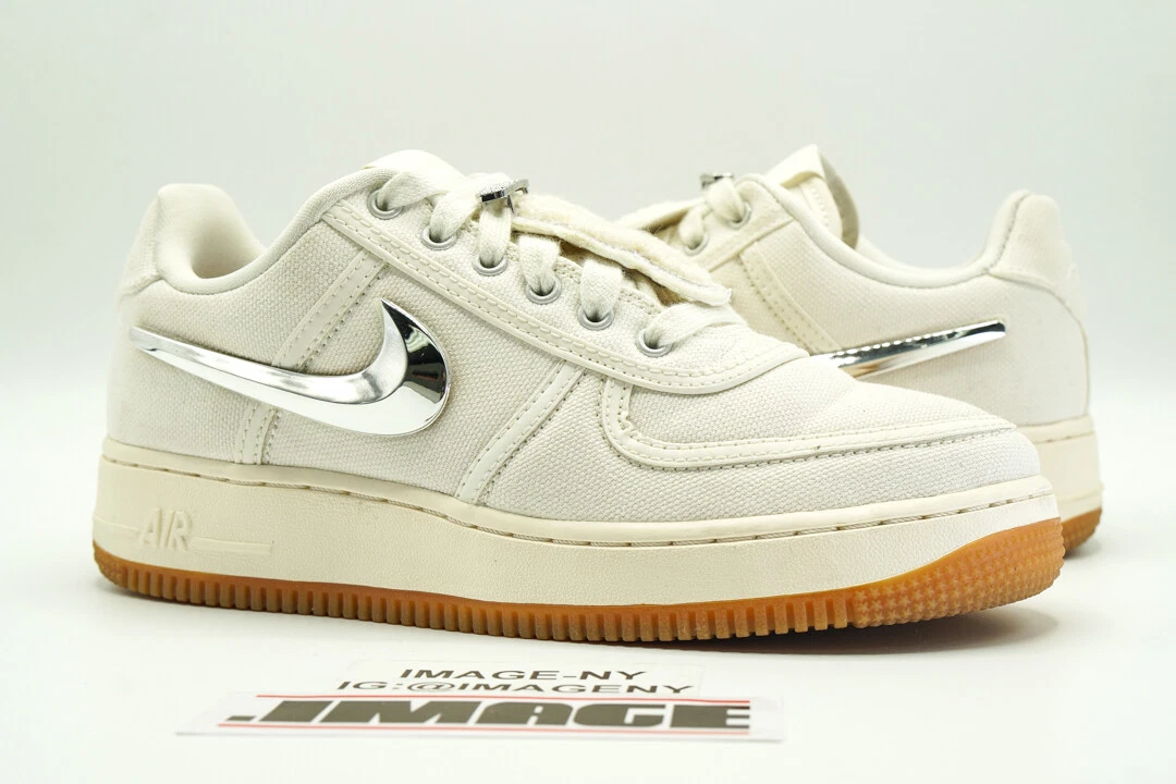 Avanzar Escribir tanto NIKE AIR FORCE 1 LOW USED SIZE 6 TRAVIS SCOTT SAIL GUM LIGHT BROWN AQ4211  101 | eBay