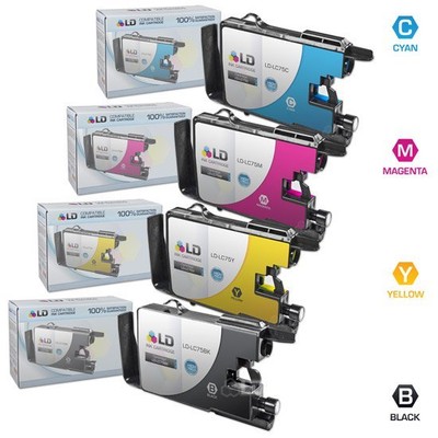 Ld © Compatible Lc75 Bulk Set Of 4 High Yield Ink Cartridges: 1 Black & 1 Each Of Cyan / Magenta / Yellow (843964003317)