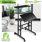 Office Workstation Adjustable Height Stand Up Desk Laptop Computer Table w/Wheel